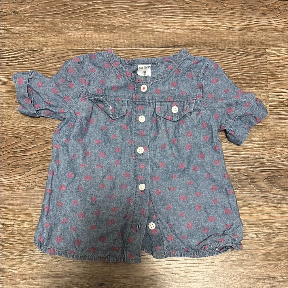 girls carters button up shirt